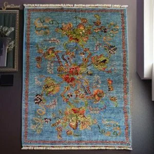 Handmade Turquoise Qarabaghi Rug (250 x 174 CM)