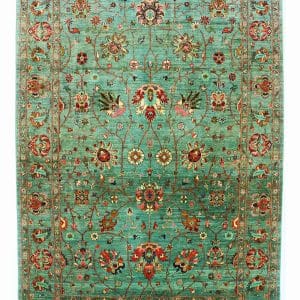 Handmade Rug with Sultani Design, pleasant Turquoise color 298CMX208CM