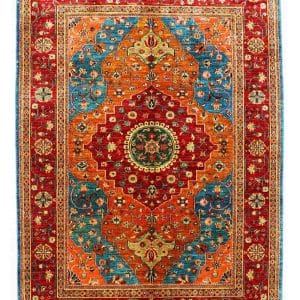 Afghan Ziegler Rugs Size: 169 × 240 cm (1.69 × 2.40 m / 5’7″ × 7’10”)